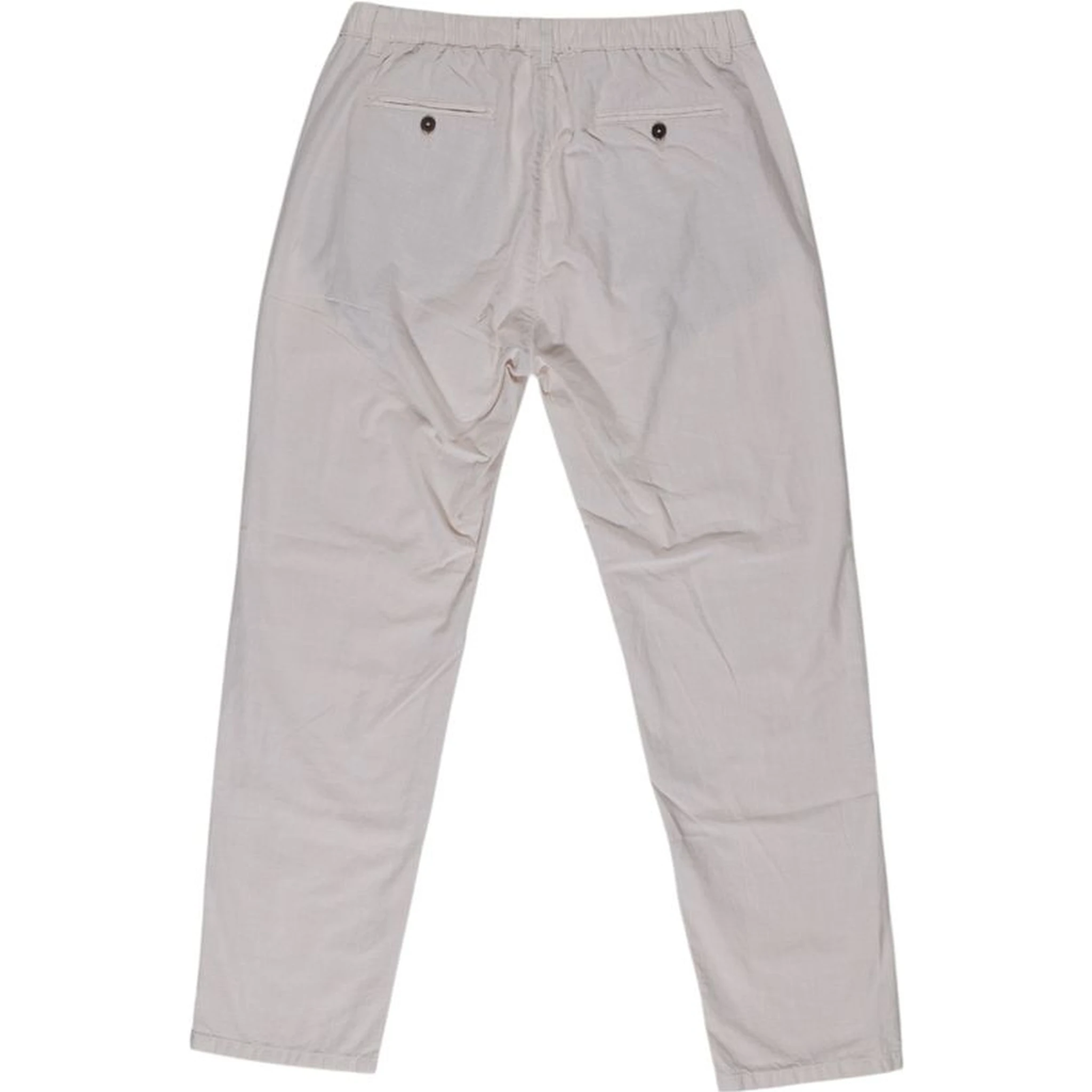 Beige Cotton Casual Pants