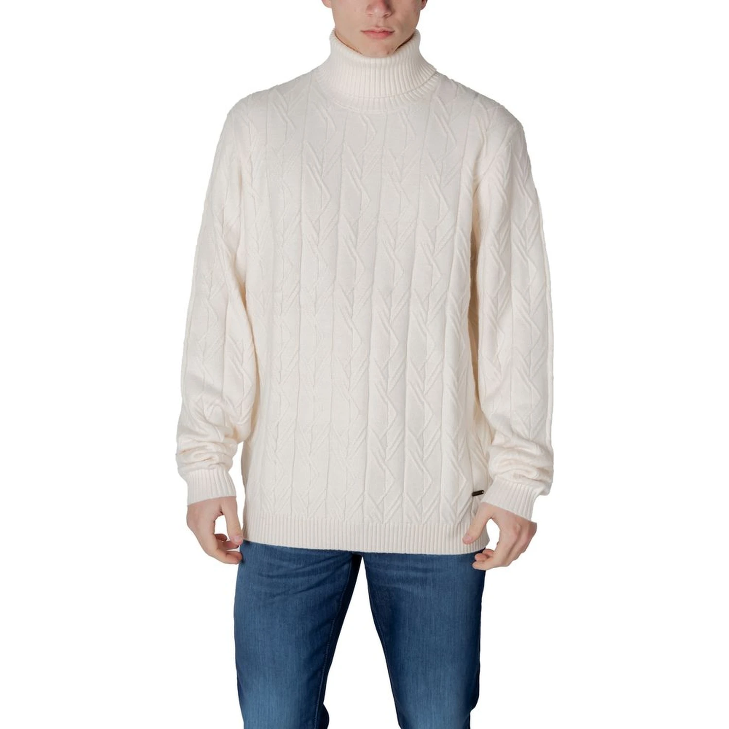 Cream Polyester Turtleneck