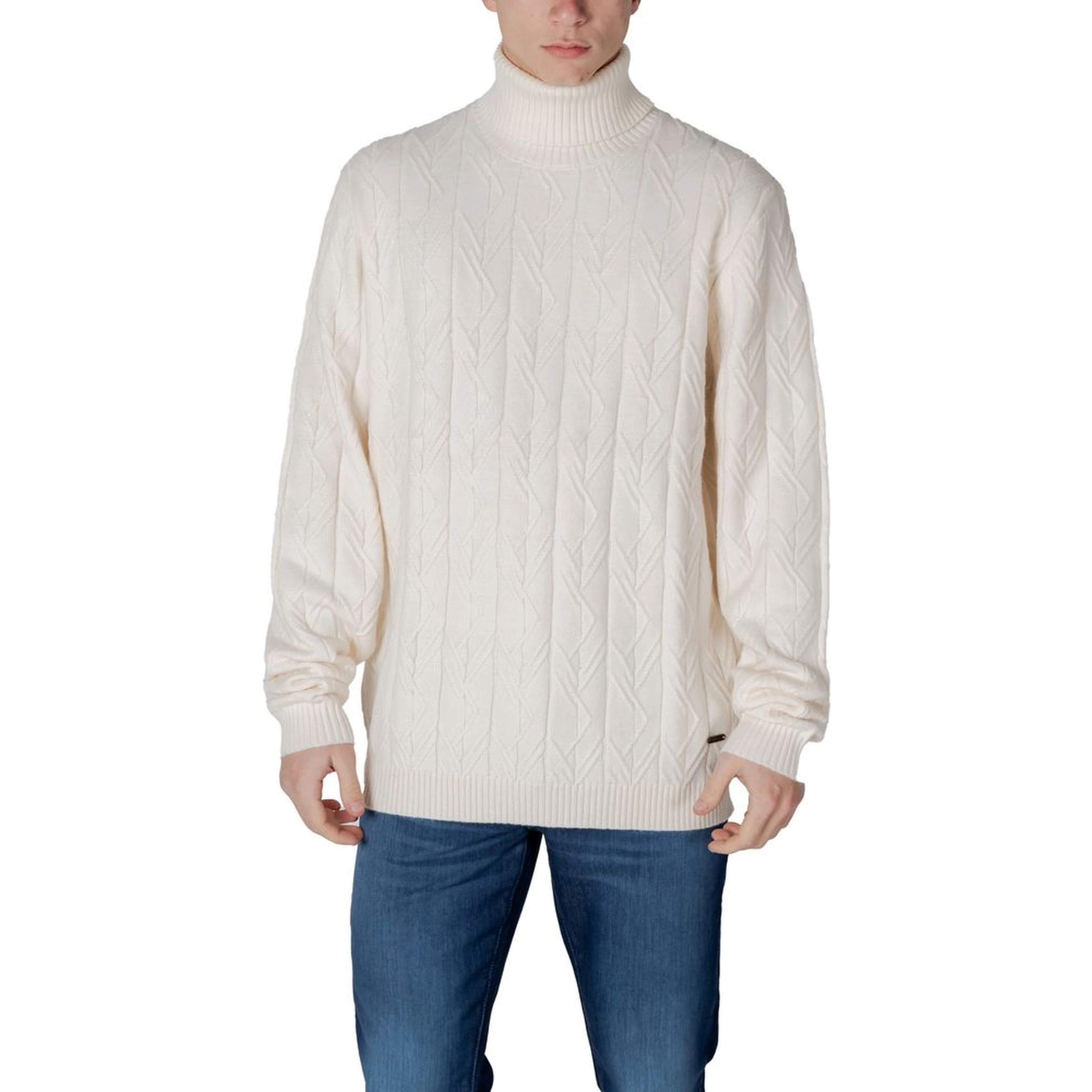 Cream Polyester Turtleneck