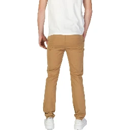 Beige Cotton Skinny Pants