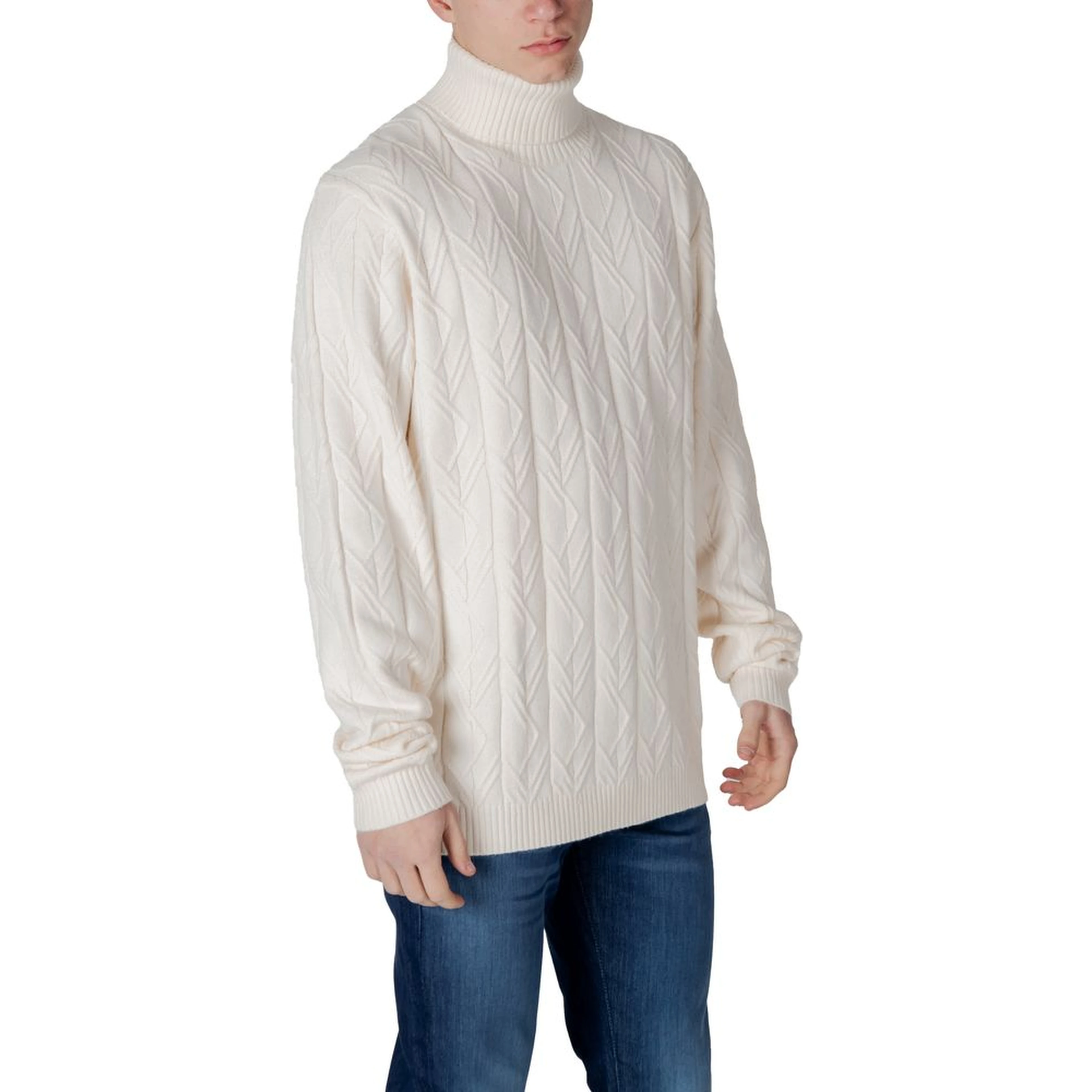 Cream Polyester Turtleneck