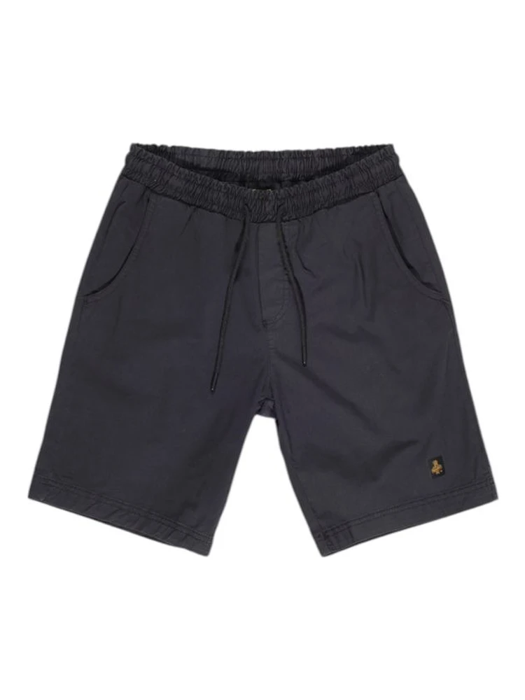 Black Cotton Bermuda Shorts