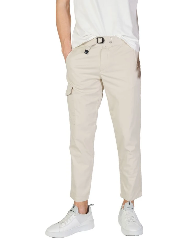 Beige Cotton Cargo Pants