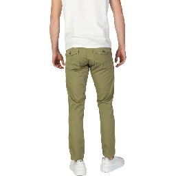 Green Cotton Casual Pants