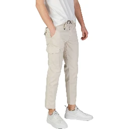 Beige Cotton Cargo Pants