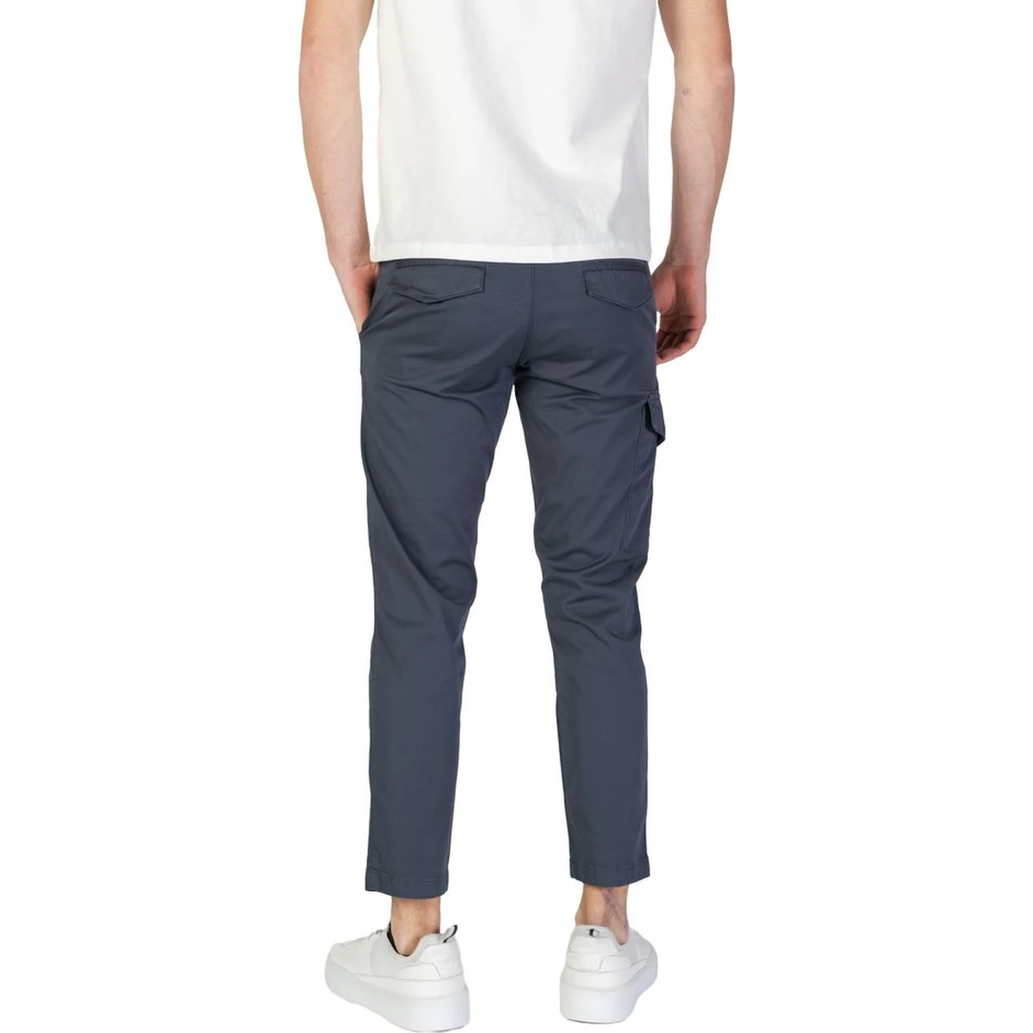 Blue Cotton Cargo Pants