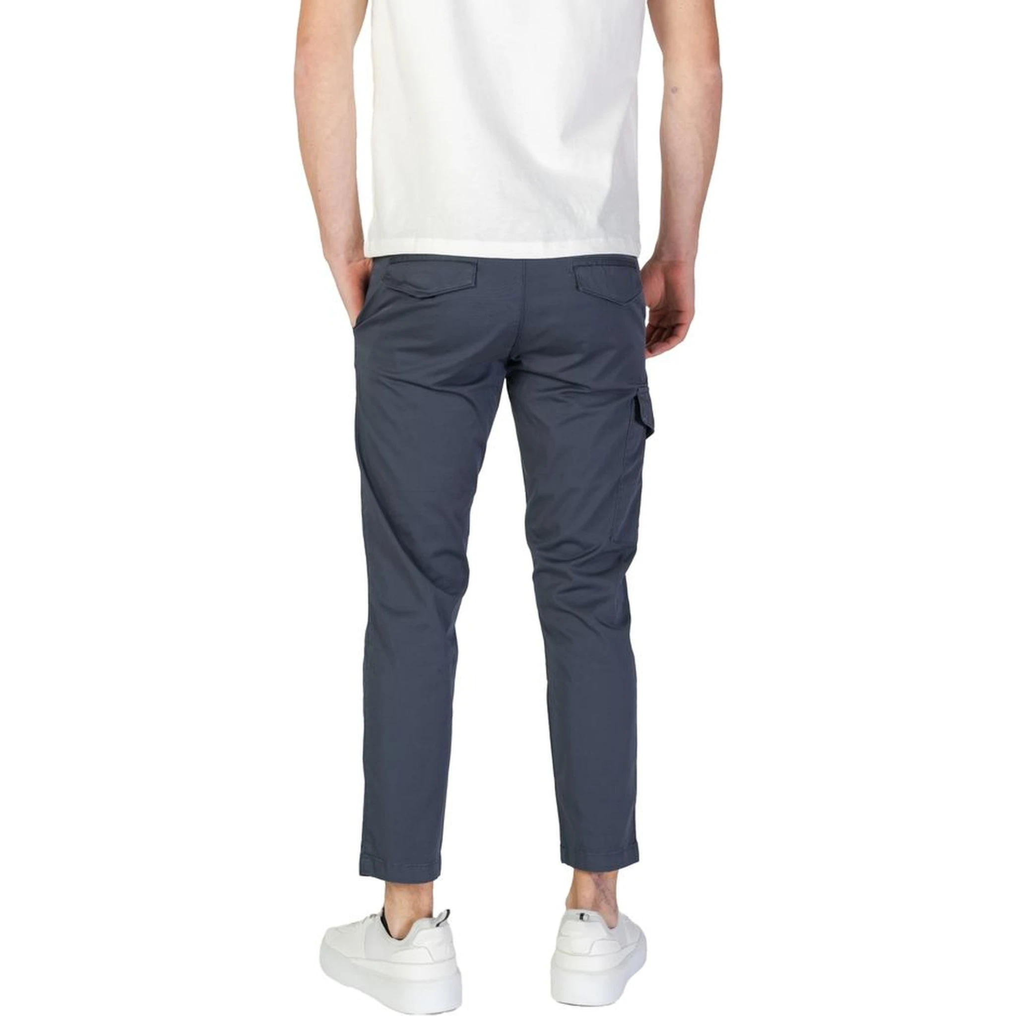 Blue Cotton Cargo Pants