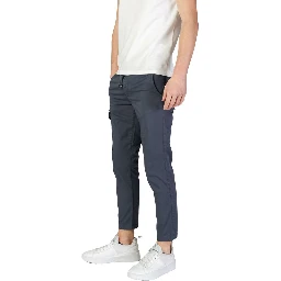 Blue Cotton Cargo Pants