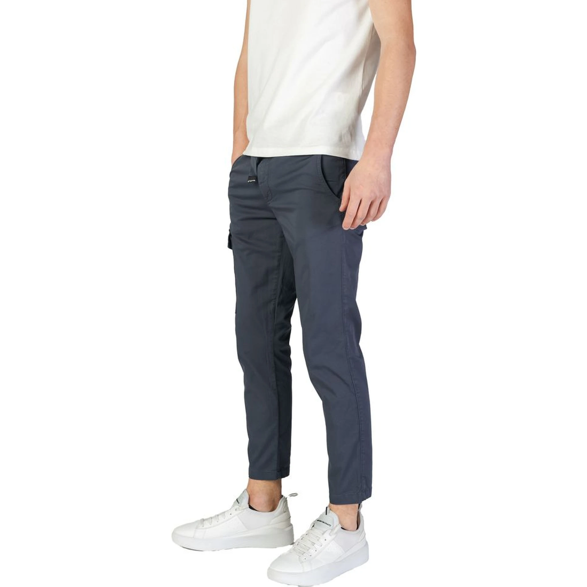 Blue Cotton Cargo Pants