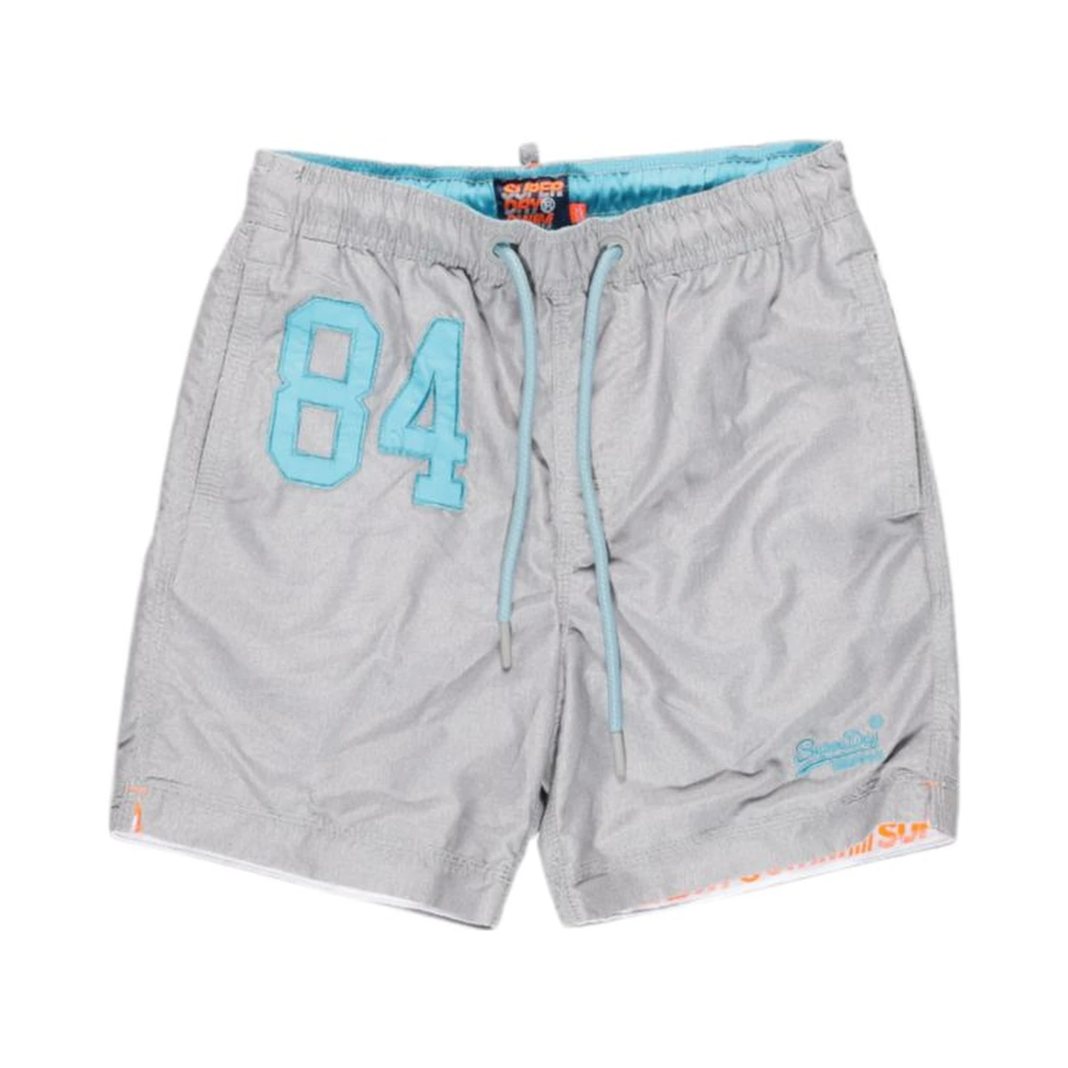 Gray Polyester Swim Shorts