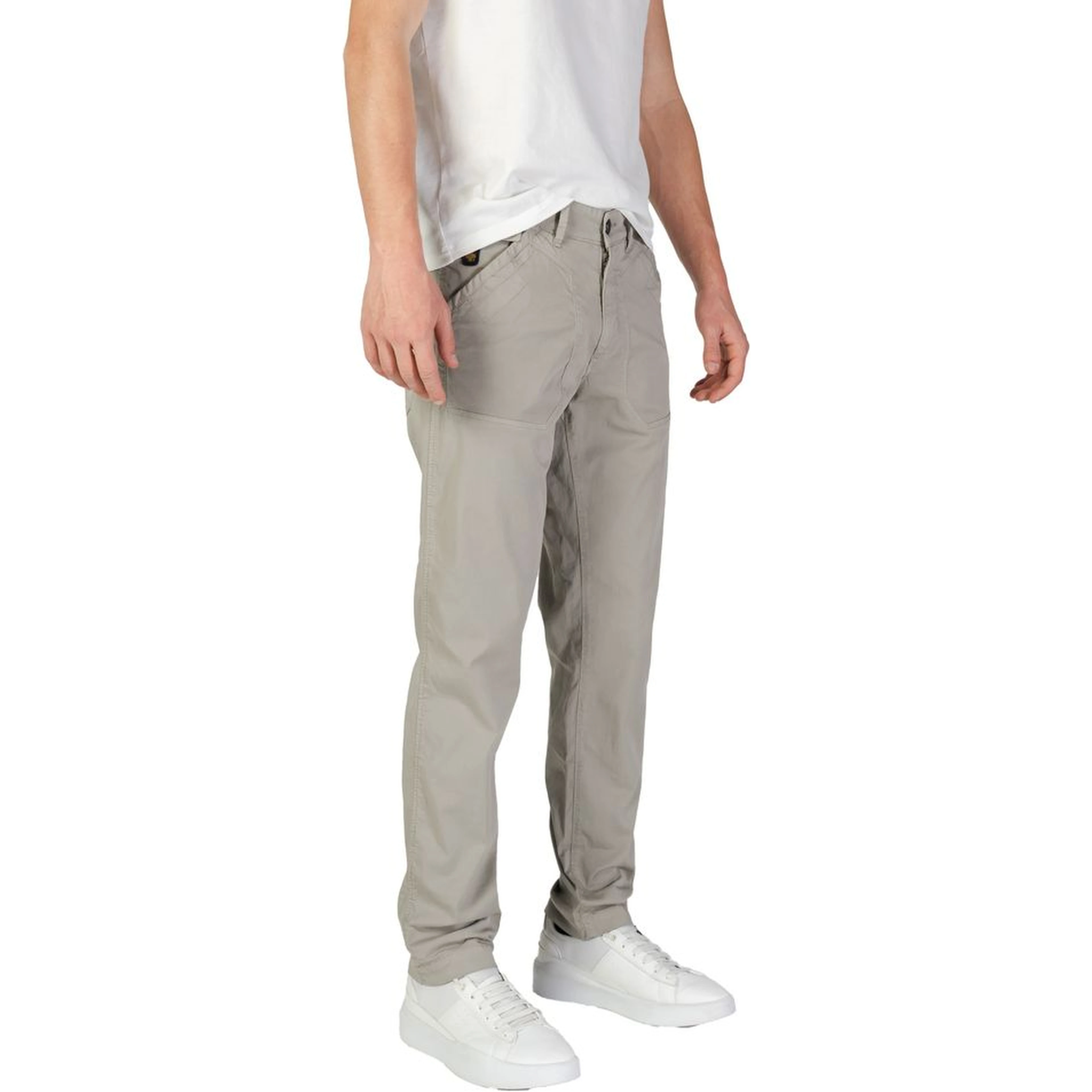 Gray Cotton Casual Pants