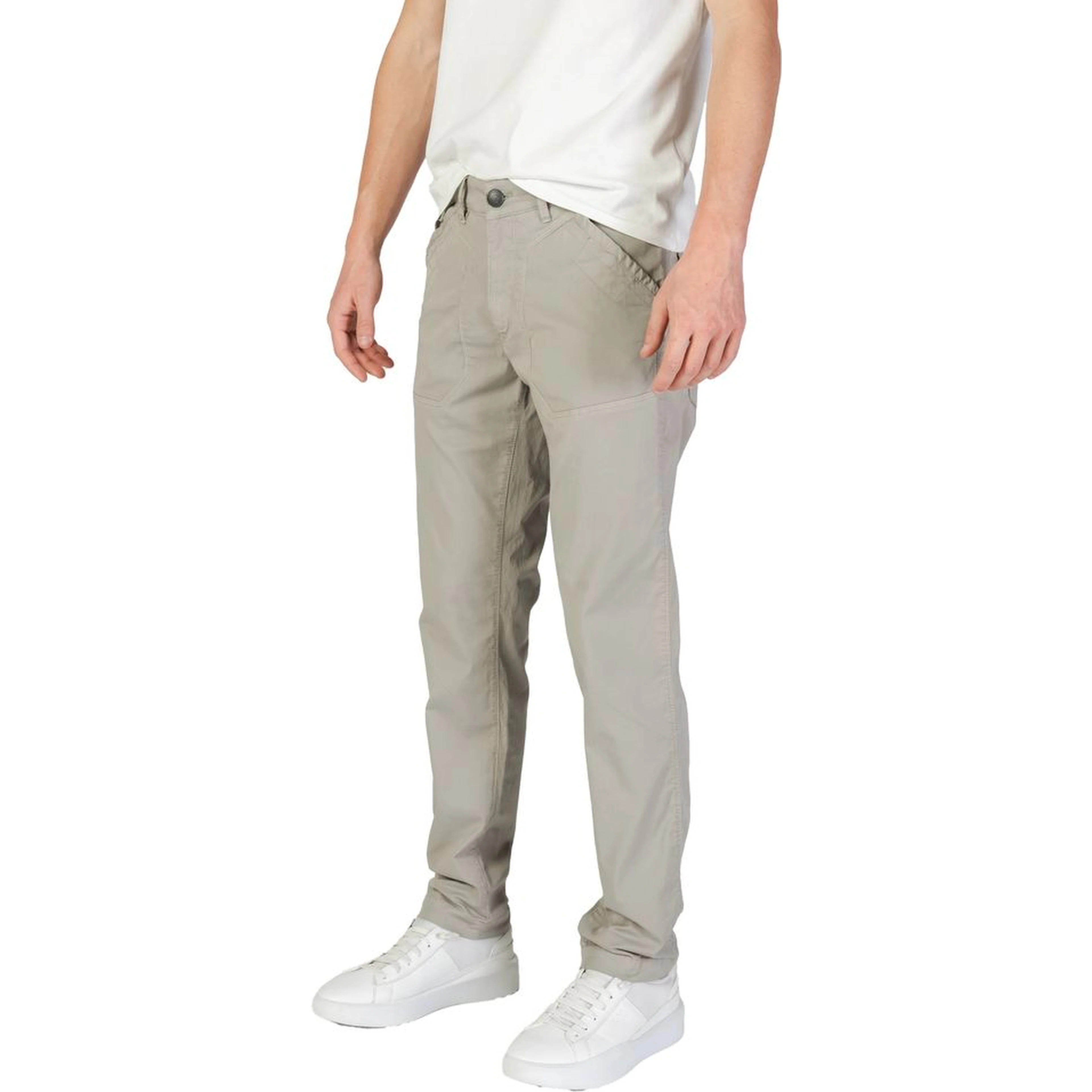 Gray Cotton Casual Pants