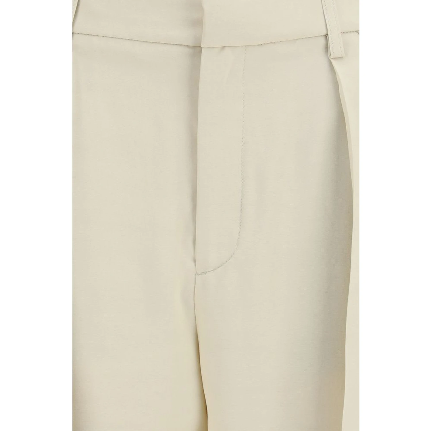 Beige Viscose Casual Pants