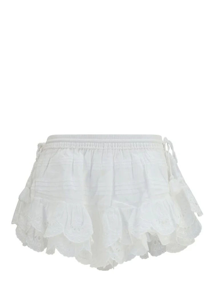 White Cotton Shorts