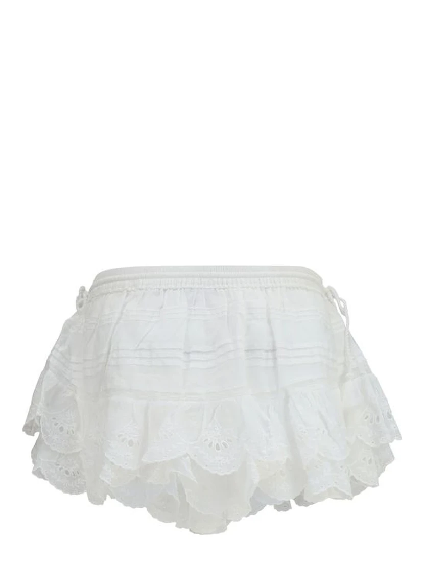 White Cotton Shorts