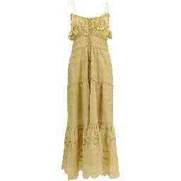 Beige Cotton Casual Dress