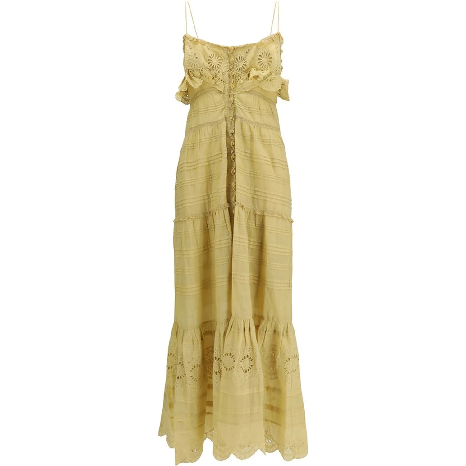 Beige Cotton Casual Dress