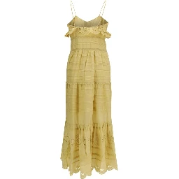 Beige Cotton Casual Dress