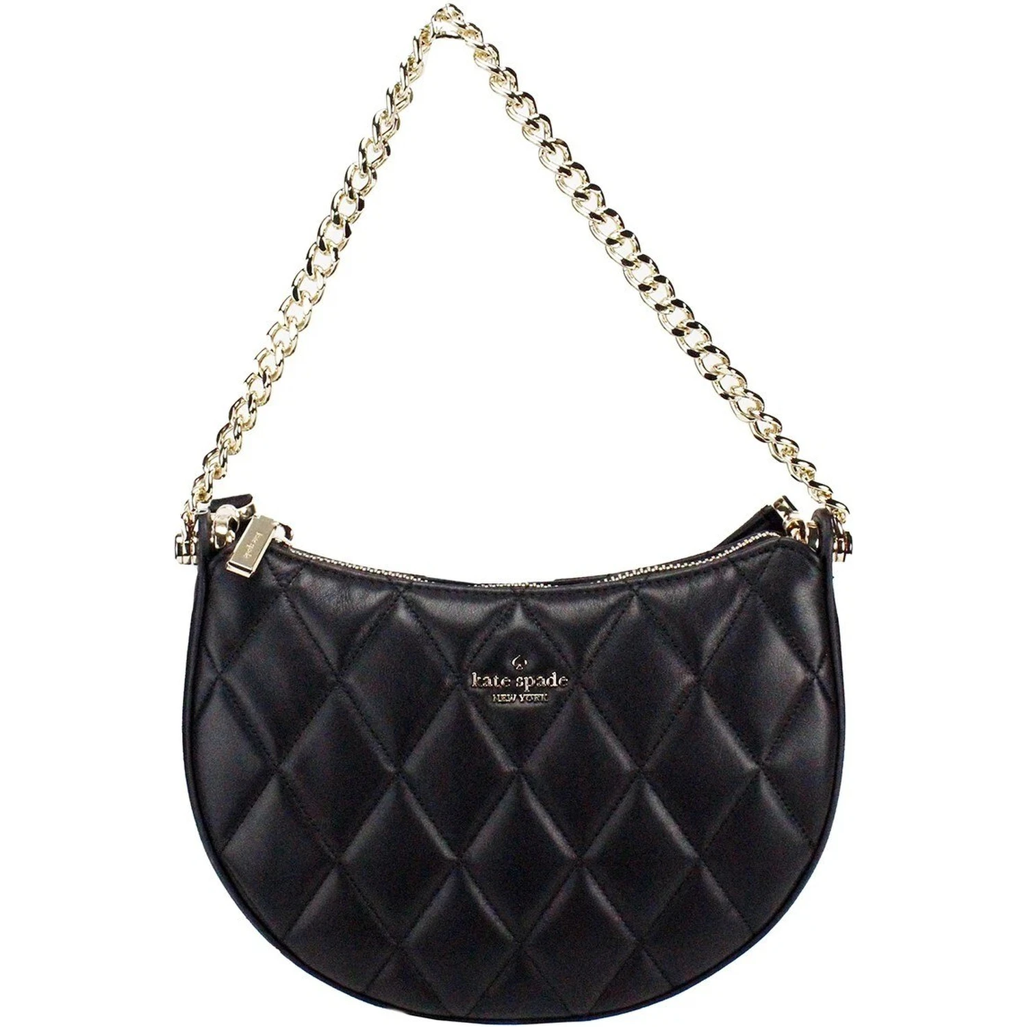 Kate Spade Carey Small Black Quilted Leather Zip Top Crossbody Bag