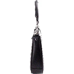 Marc Jacobs Natural Black Canvas Leather Hobo Shoulder Handbag Purse