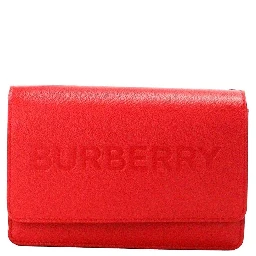 Burberry Hampshire Small Red Embossed Logo Smooth Leather Crossbody Bag