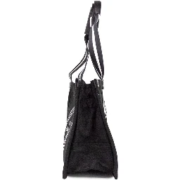 Marc Jacobs Medium Black Canvas Fabric Shoulder Convertible Tote Purse Bag