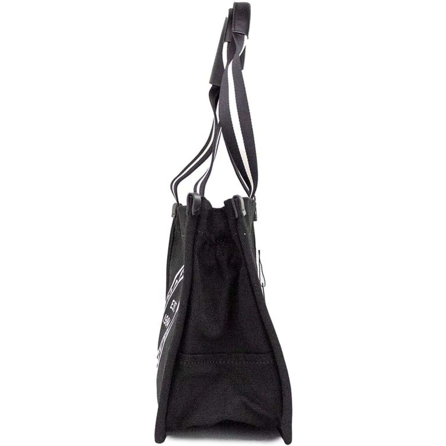 Marc Jacobs Medium Black Canvas Fabric Shoulder Convertible Tote Purse Bag