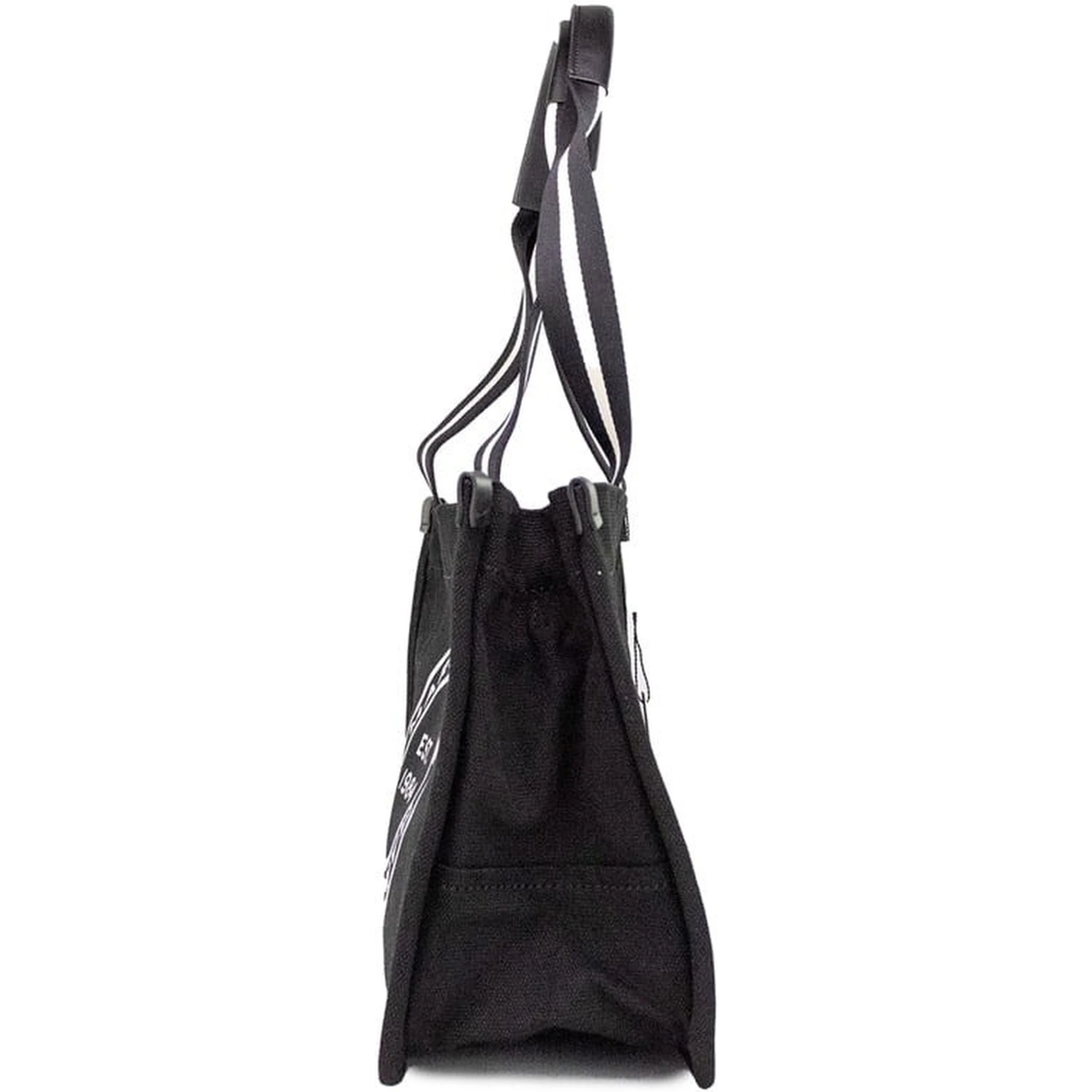 Marc Jacobs Medium Black Canvas Fabric Shoulder Convertible Tote Purse Bag