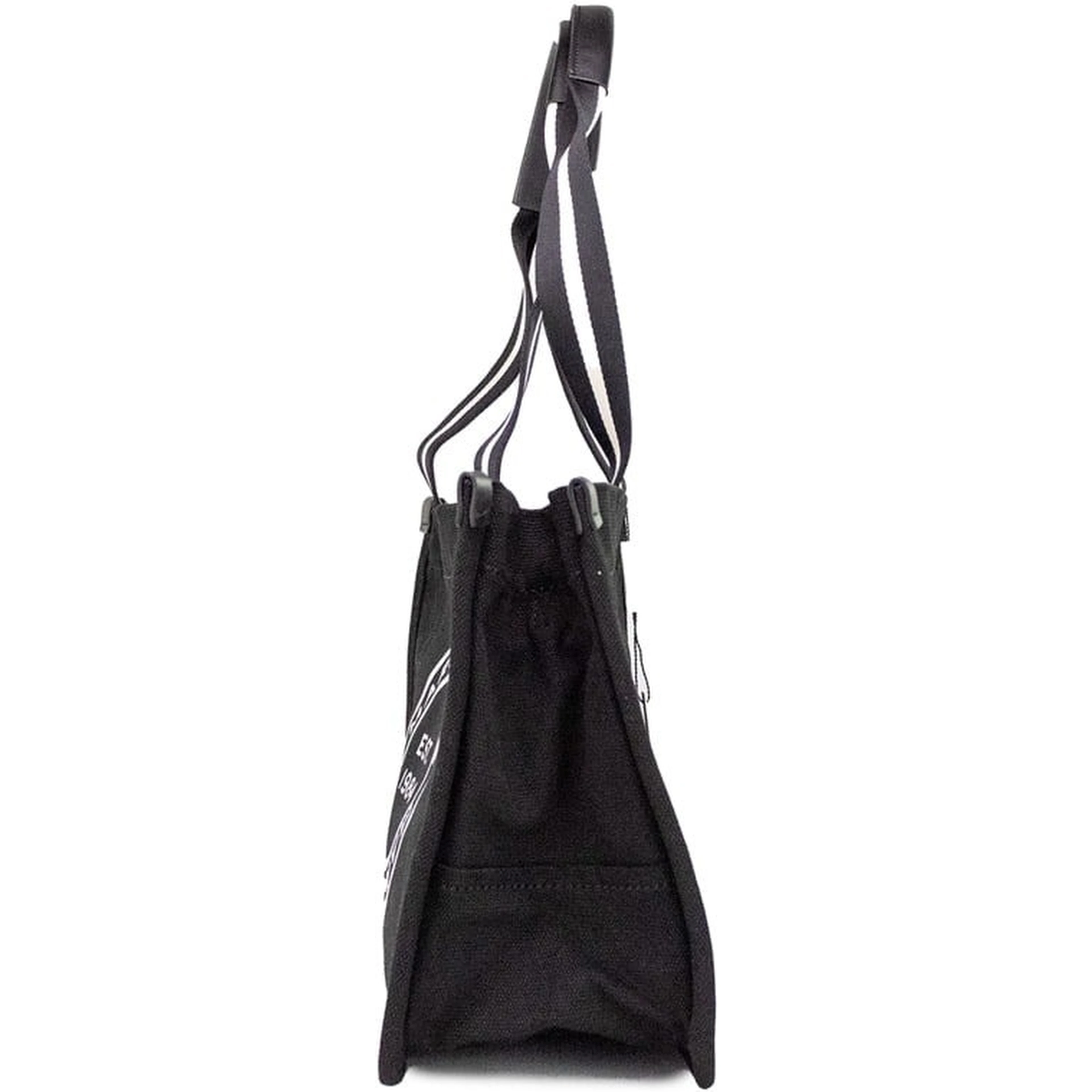 Marc Jacobs Medium Black Canvas Fabric Shoulder Convertible Tote Purse Bag