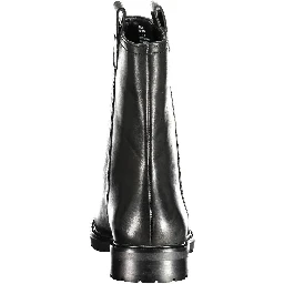 Black Leather Women Ankle Boot