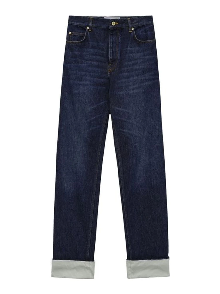 Blue Cotton Relaxed Fit Jeans