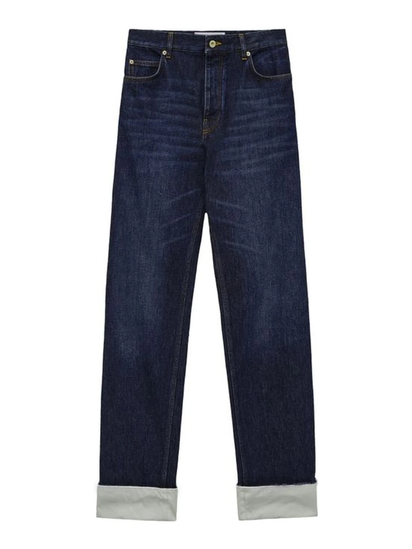 Blue Cotton Relaxed Fit Jeans