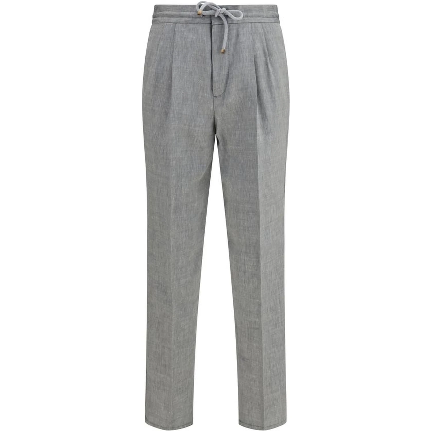 Gray Linen Casual Pants