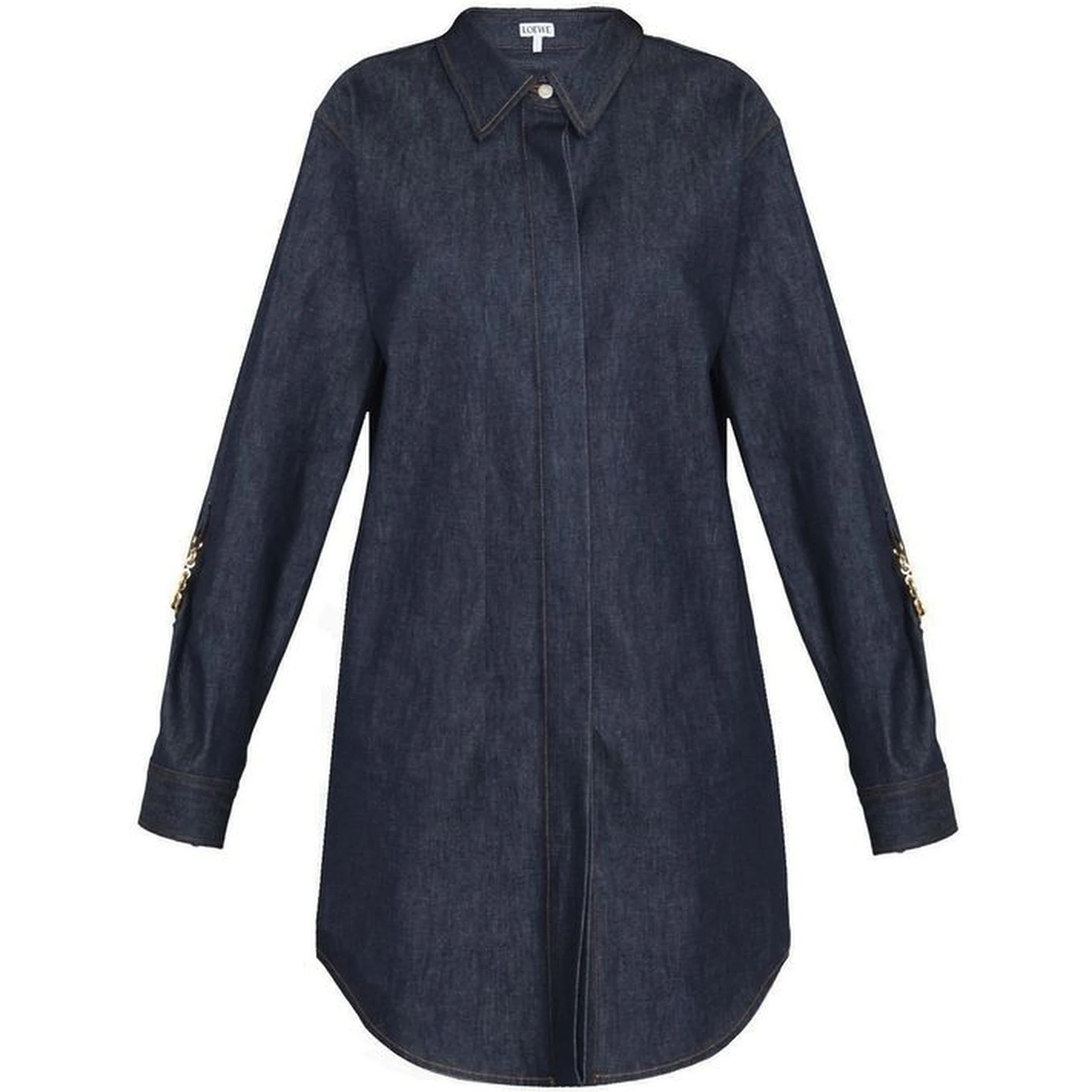 Blue Cotton Casual Dress