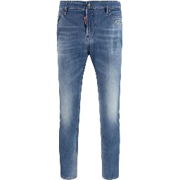 Blue Cotton Slim Fit Jeans