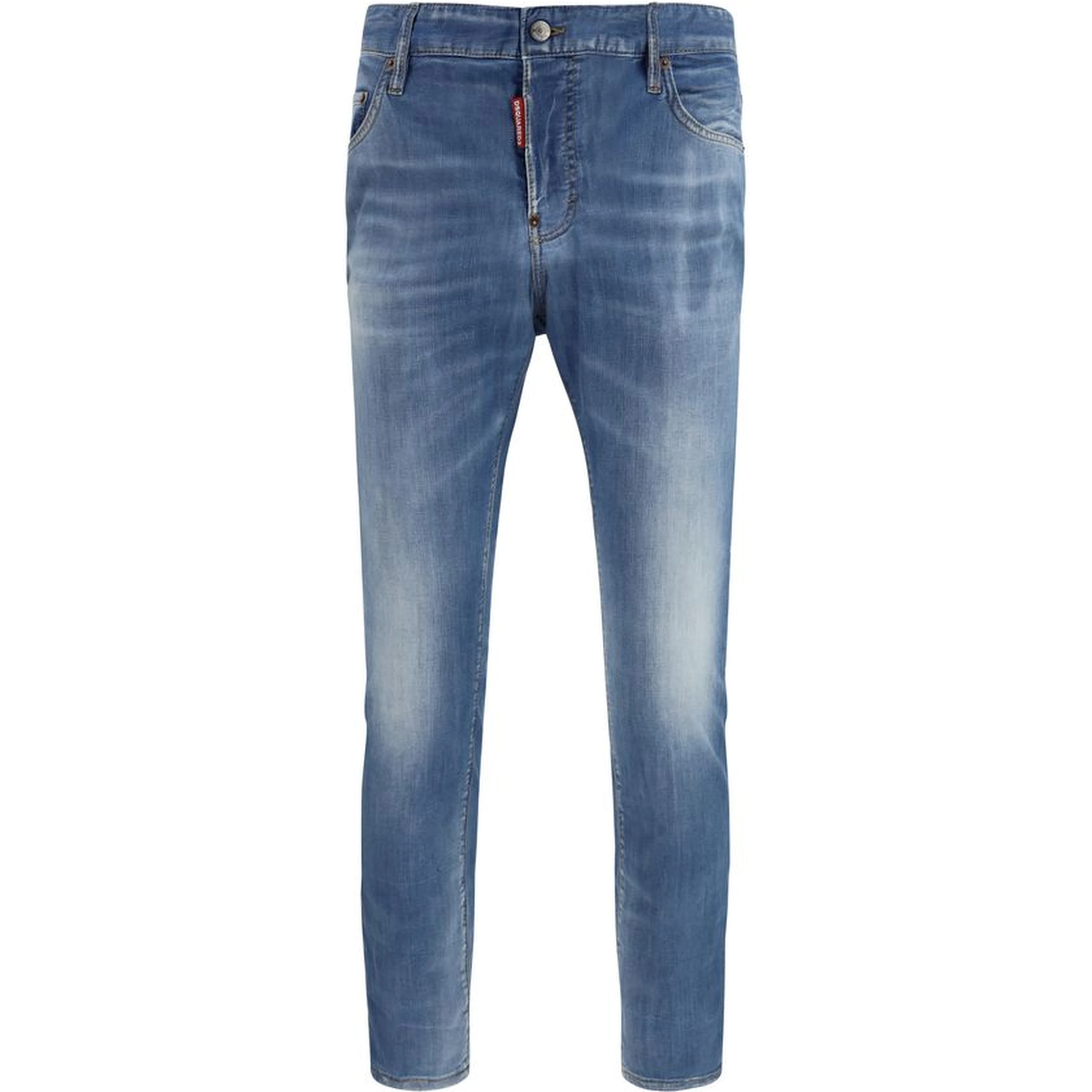Blue Cotton Slim Fit Jeans