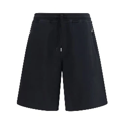Black Cotton Bermuda Shorts