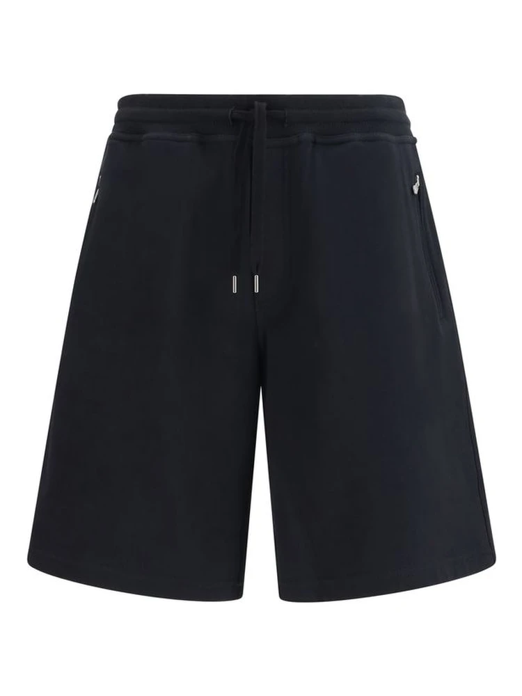 Black Cotton Bermuda Shorts