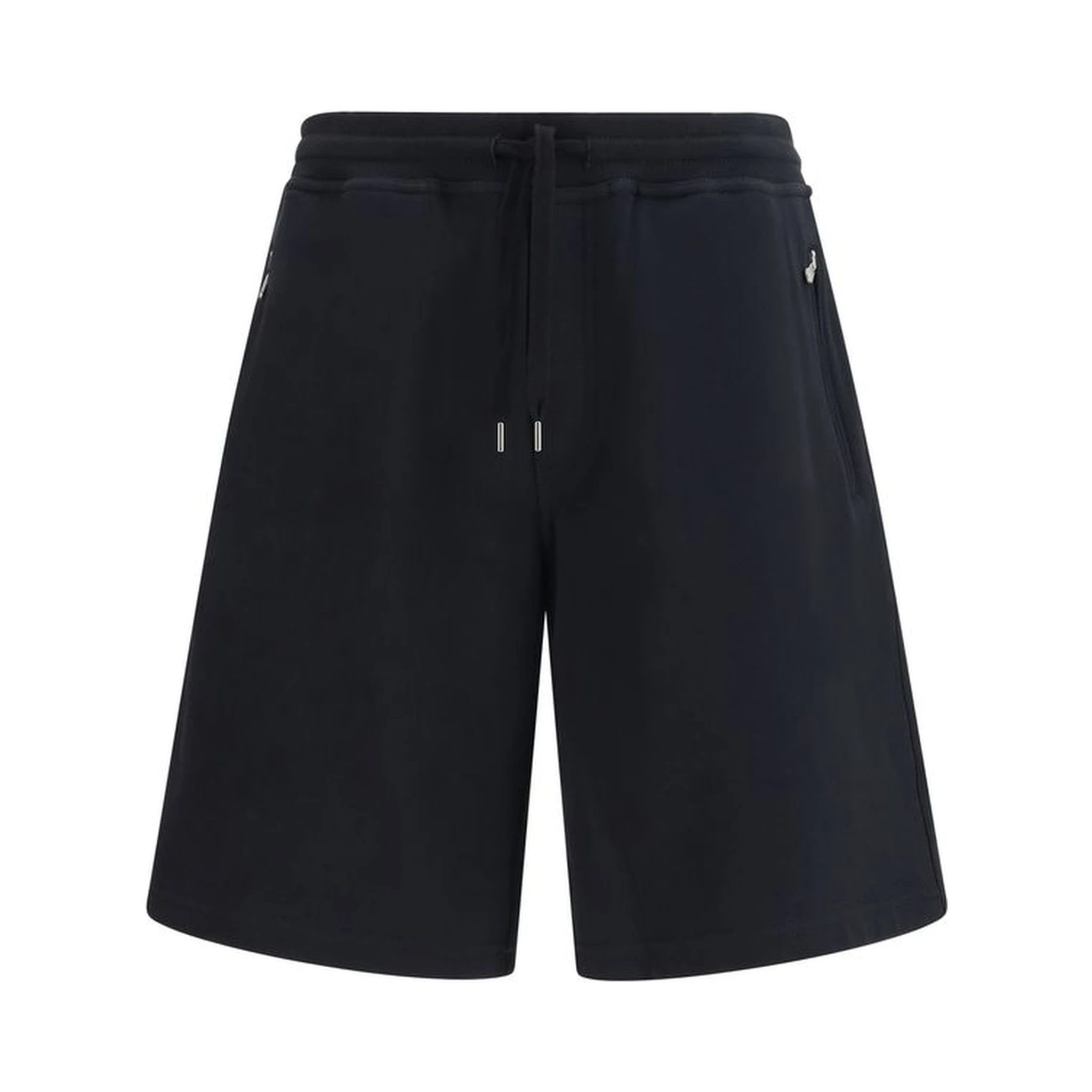 Black Cotton Bermuda Shorts