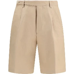 Beige Cotton Bermuda Shorts