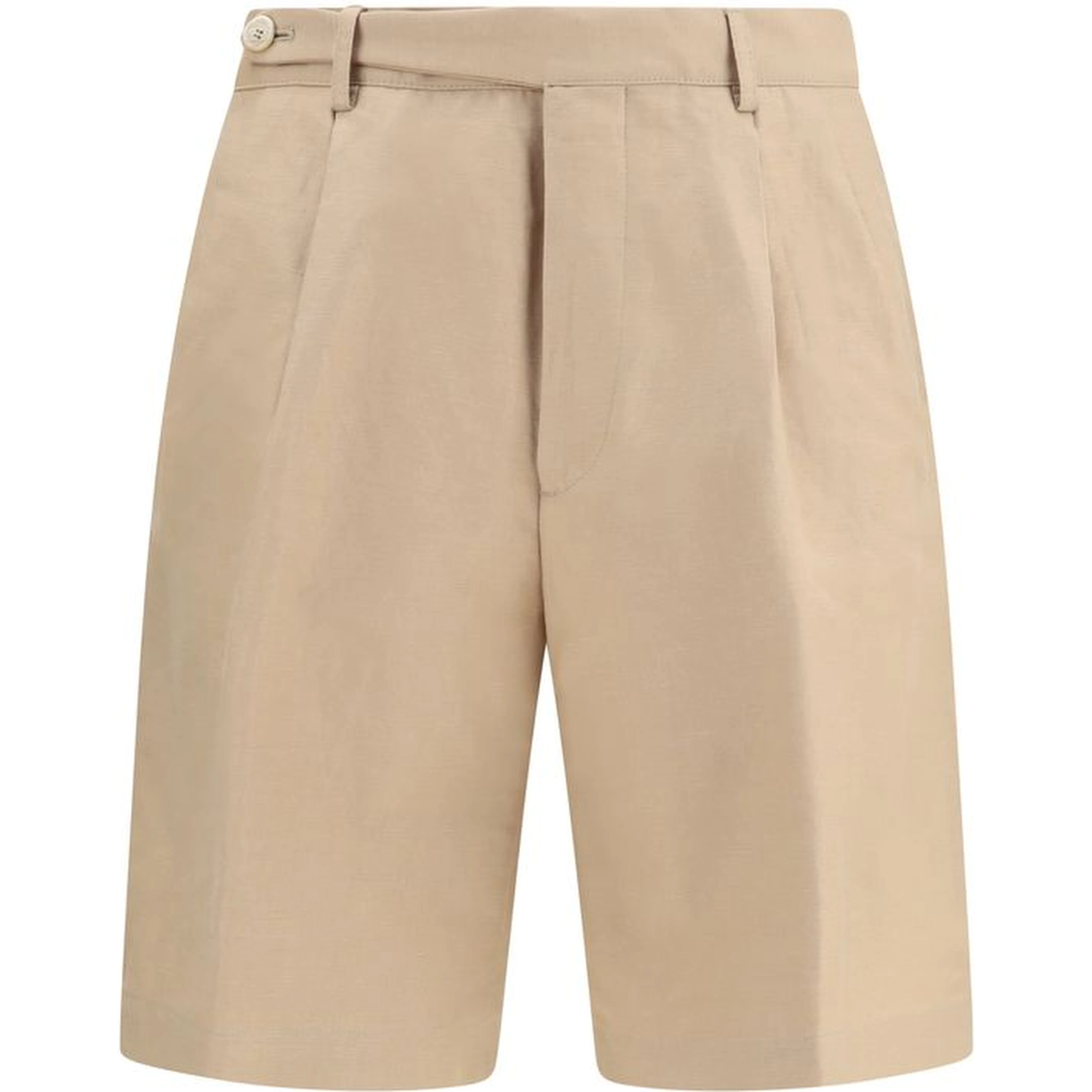 Beige Cotton Bermuda Shorts