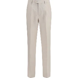 Beige Cotton Dress Pants