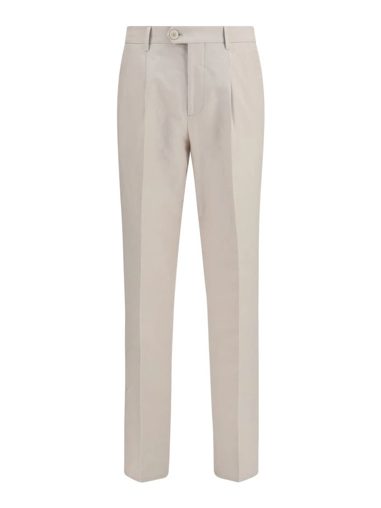 Beige Cotton Dress Pants
