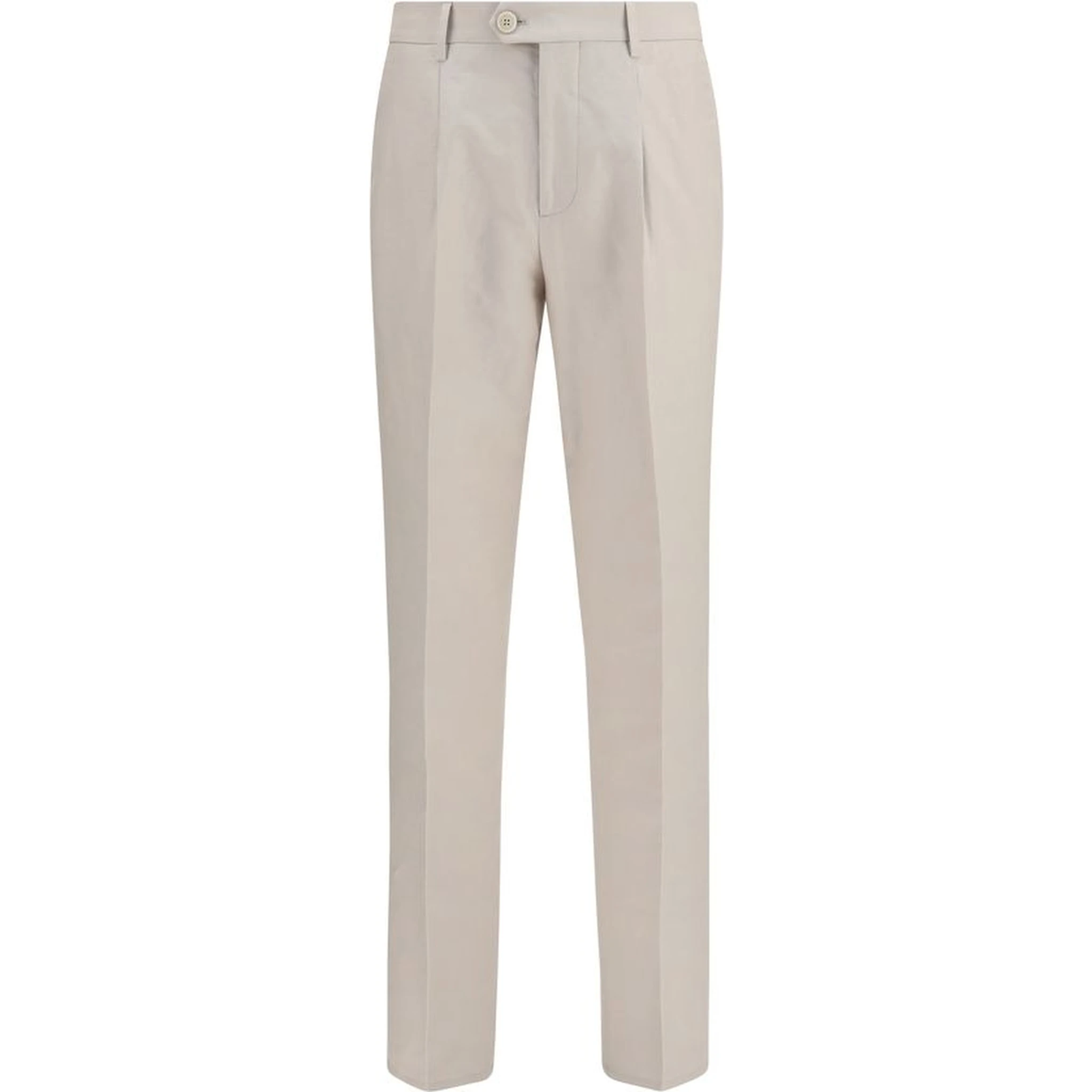 Beige Cotton Dress Pants