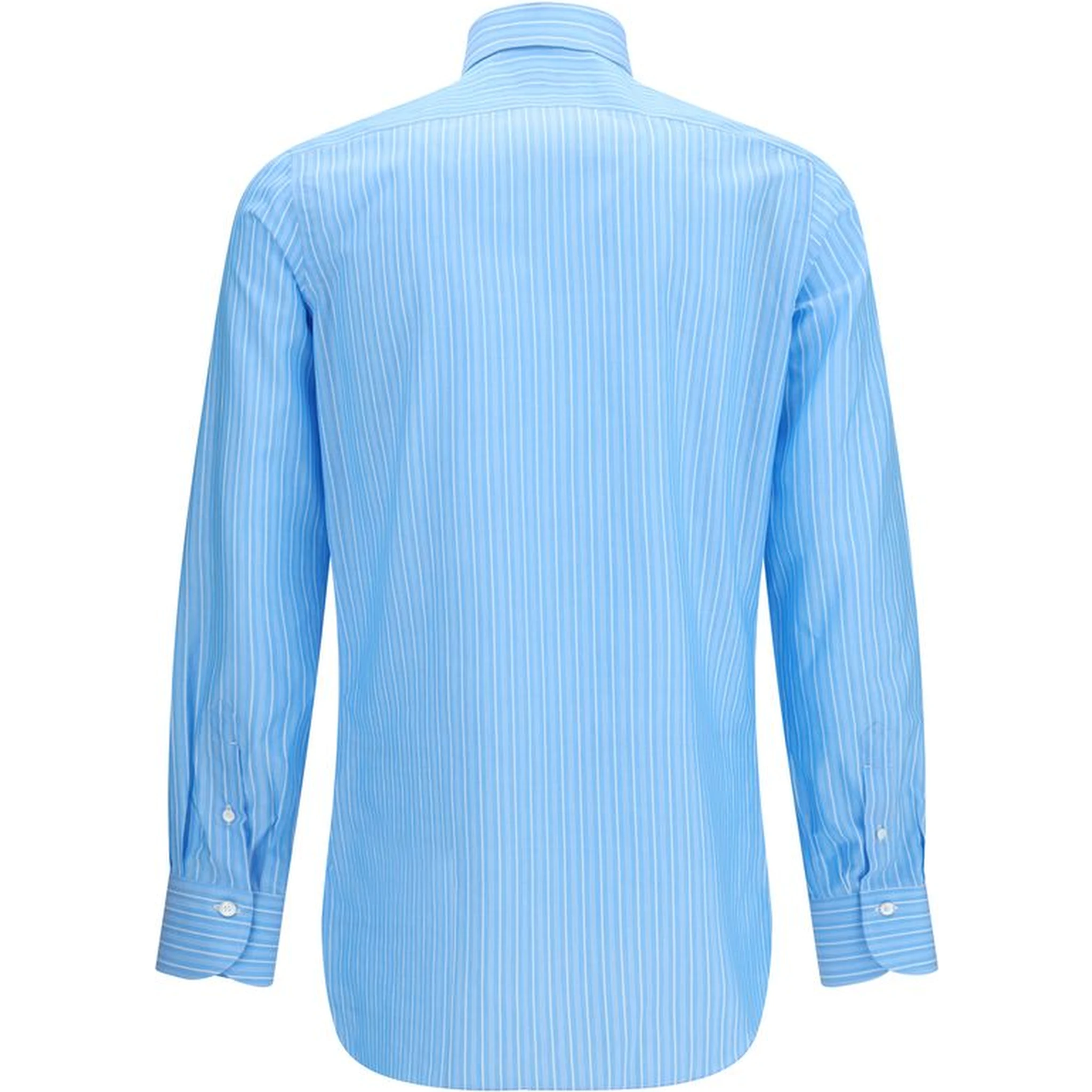 قميص قطني أزرق بنقشة