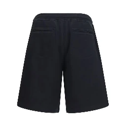 Black Cotton Bermuda Shorts