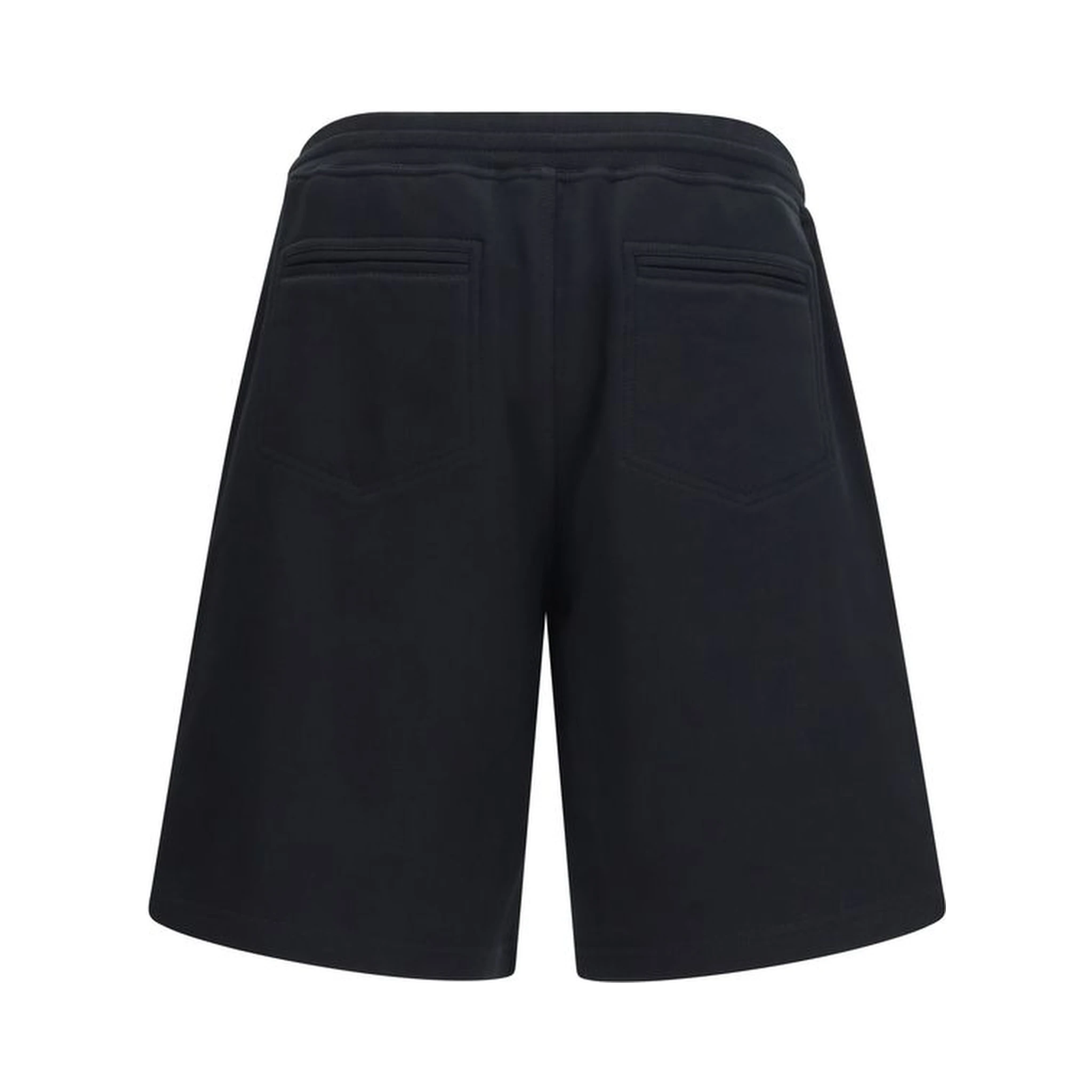 Black Cotton Bermuda Shorts