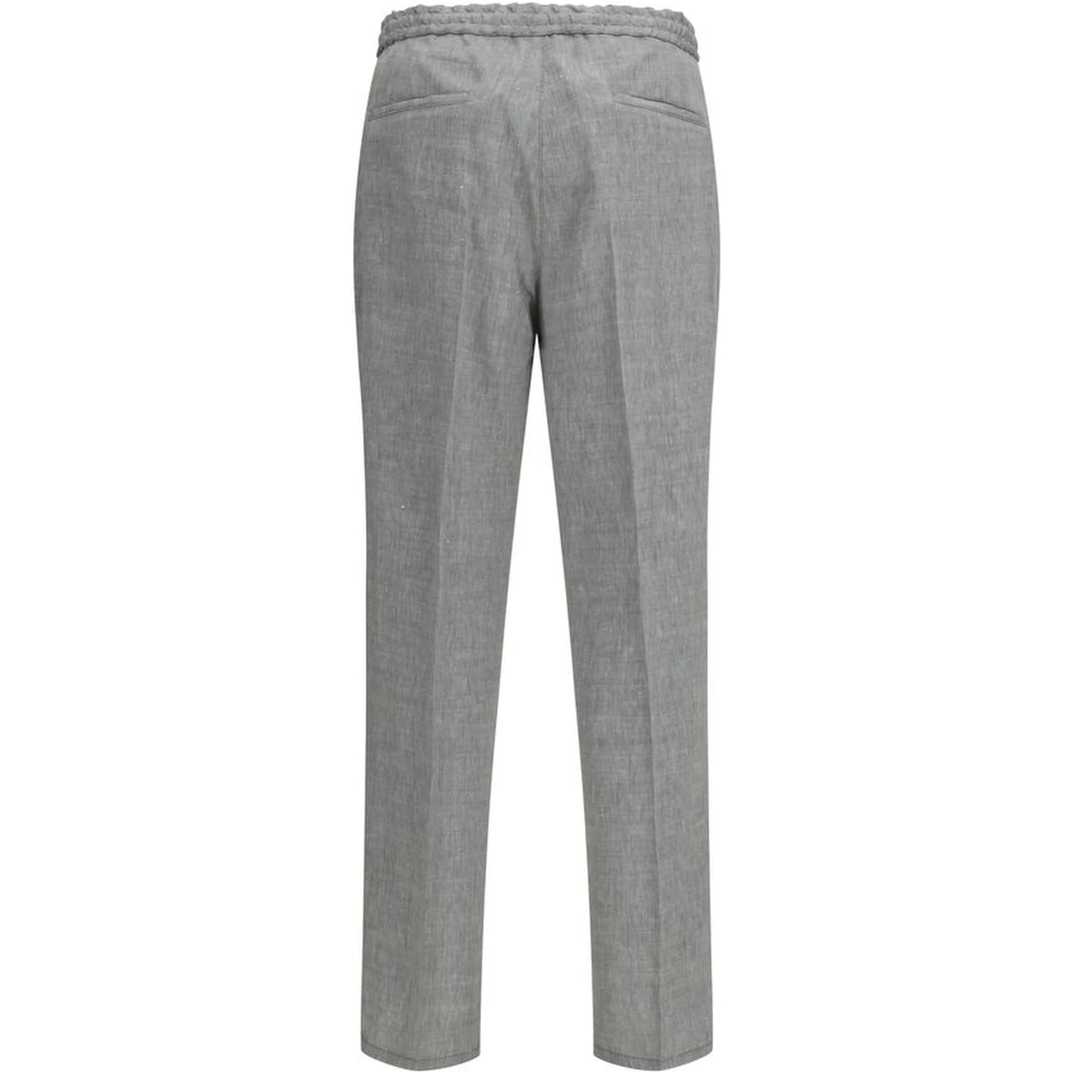 Gray Linen Casual Pants