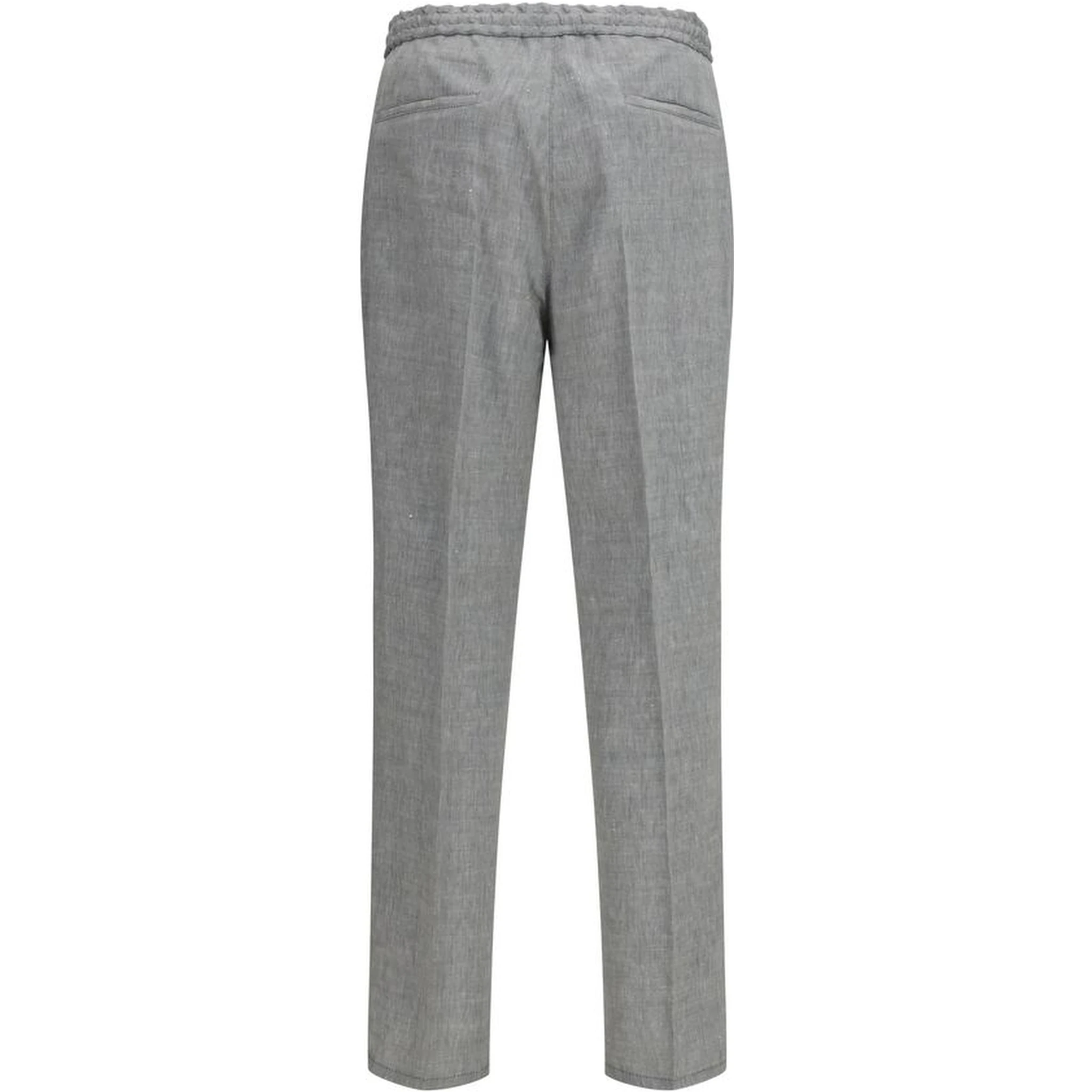 Gray Linen Casual Pants
