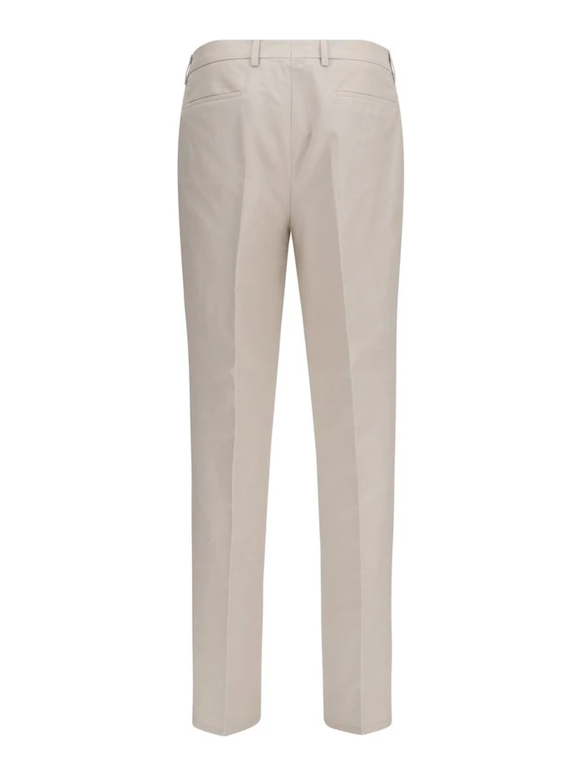 Beige Cotton Dress Pants